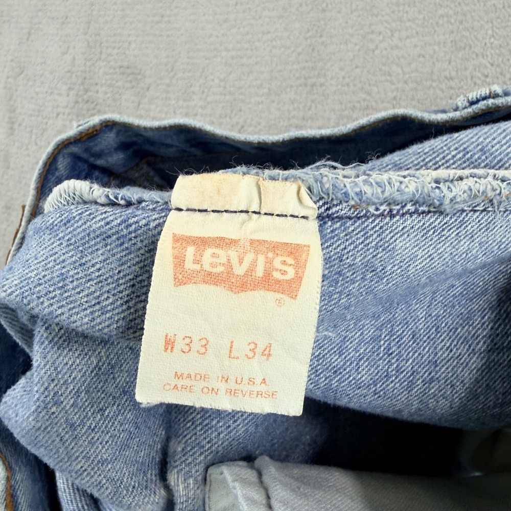 Vintage Levis 501 Jeans Men 31x33 (Tag 33x34) Blue Denim Button Fly Made in USA - Picture 2 of 13